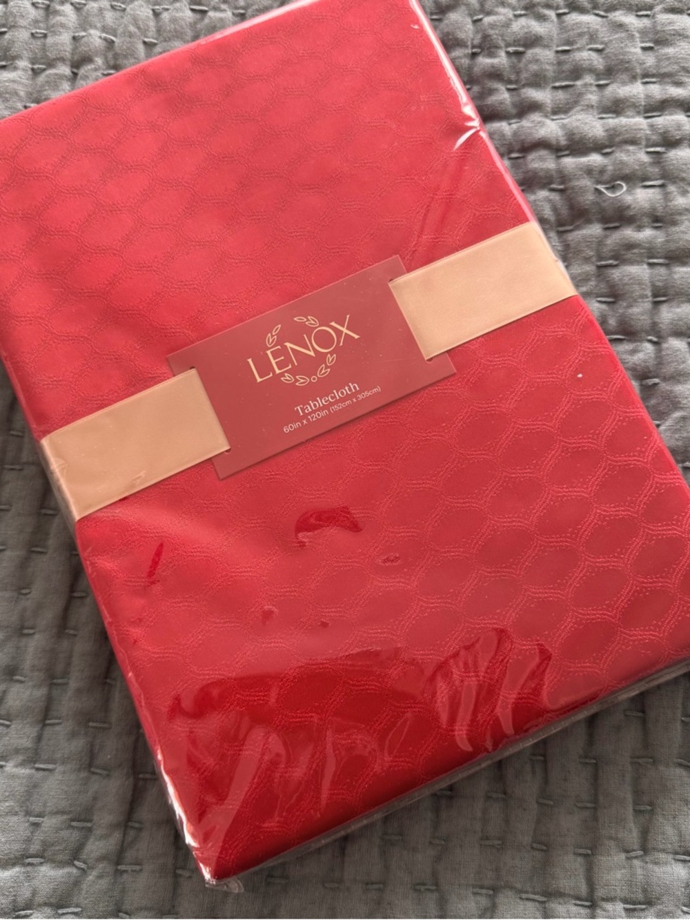Lenox Vibrant Red Jacquard Tablecloth
